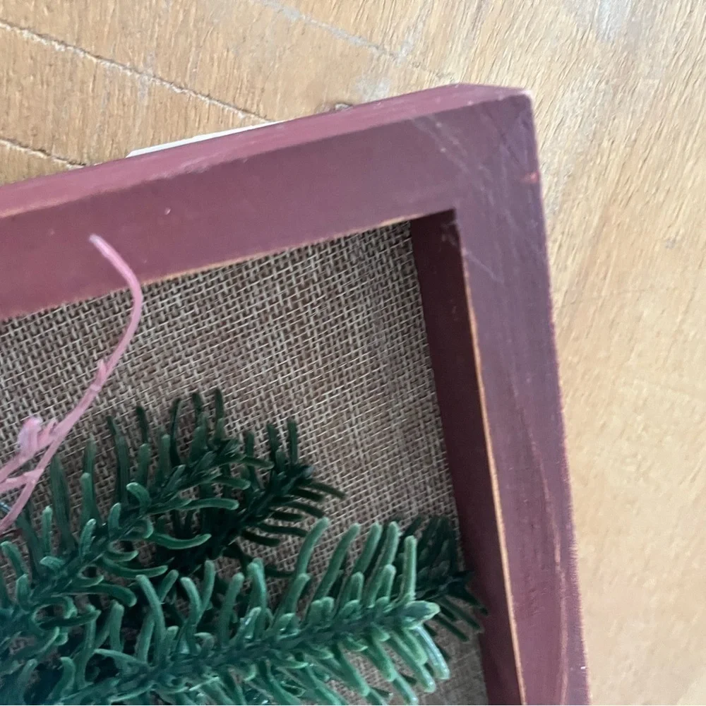 Kirkland’s Distressed Frame Burlap back Wreath wall hanging